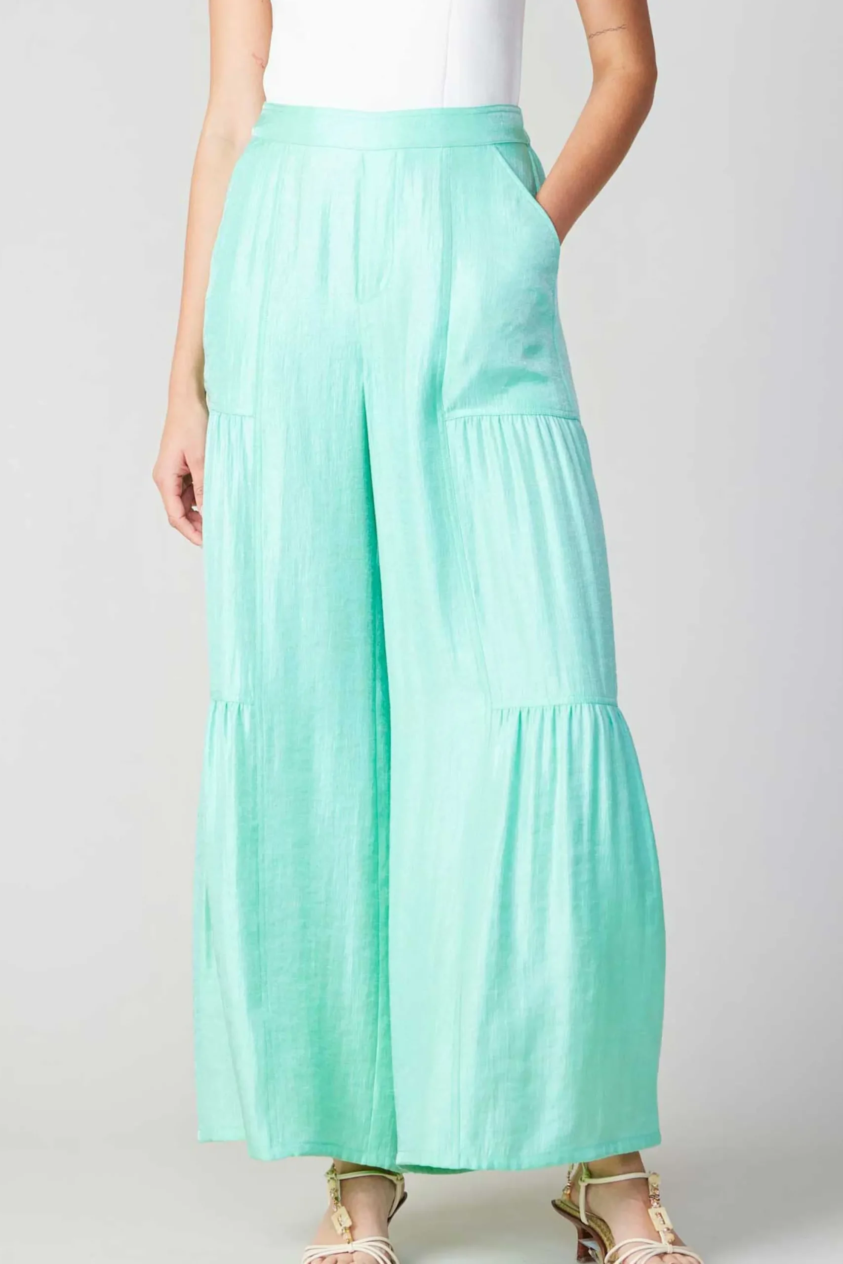 Current Air Pants-Pastel Wide Leg Pants MINT