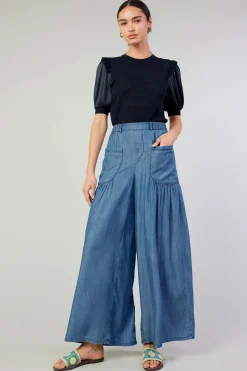 Current Air Pants-Patch Pocket Pant CHAMBRAY