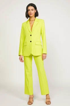 Current Air Pants-Pinstriped Bootcut Pant NEONYELLOW