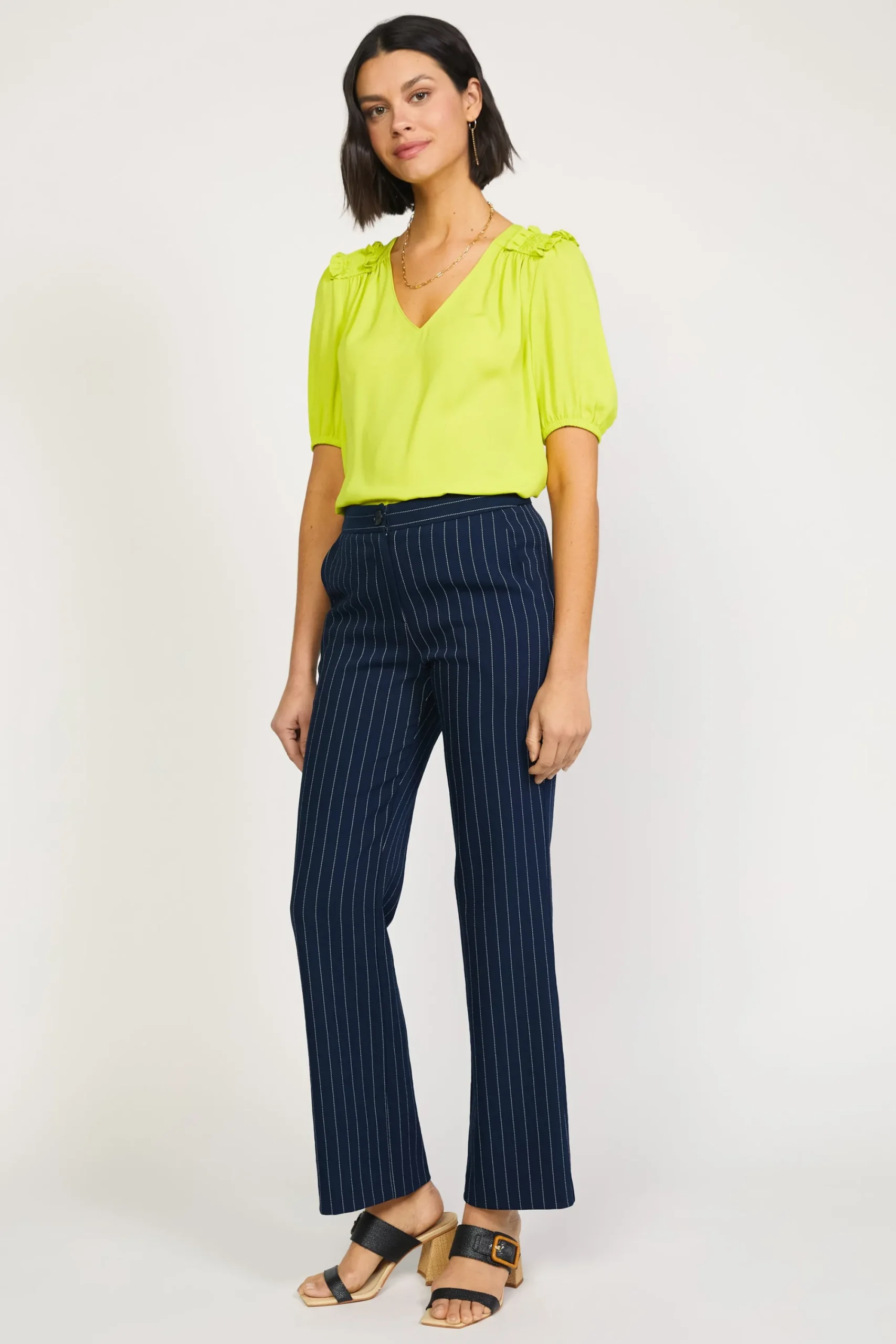 Current Air Pants-Pinstriped Bootcut Pant NAVYSTRIPE