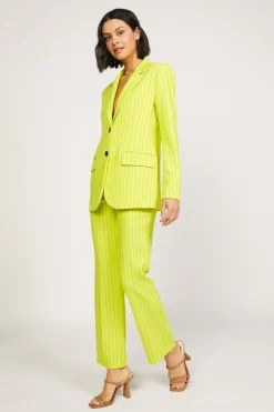 Current Air Pants-Pinstriped Bootcut Pant NEONYELLOW