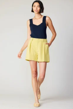 Current Air Pants-Pintucked Shorts LEMON