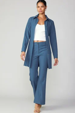 Current Air Pants-Pintucked Split Hem Pant AEGEANBLUE