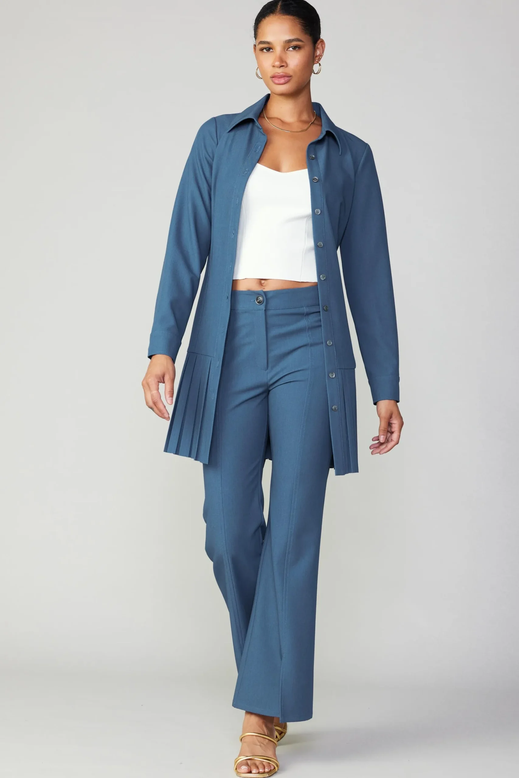 Current Air Pants-Pintucked Split Hem Pant AEGEANBLUE