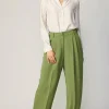 Current Air Pants-Pintucked Trousers OLIVE
