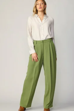 Current Air Pants-Pintucked Trousers OLIVE