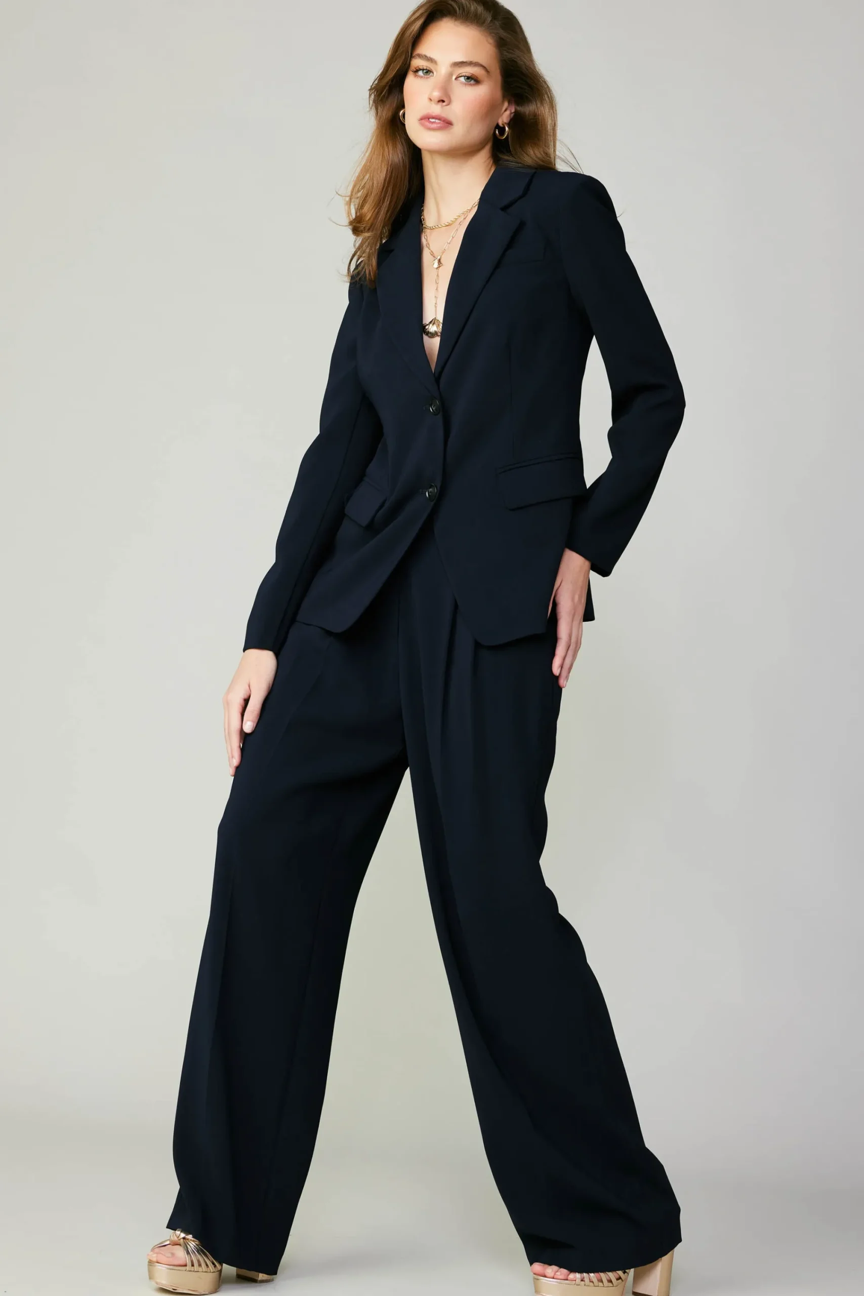 Current Air Pants-Pintucked Trousers NAVY