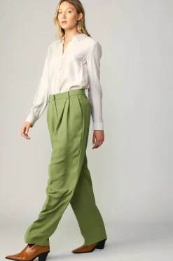 Current Air Pants-Pintucked Trousers OLIVE