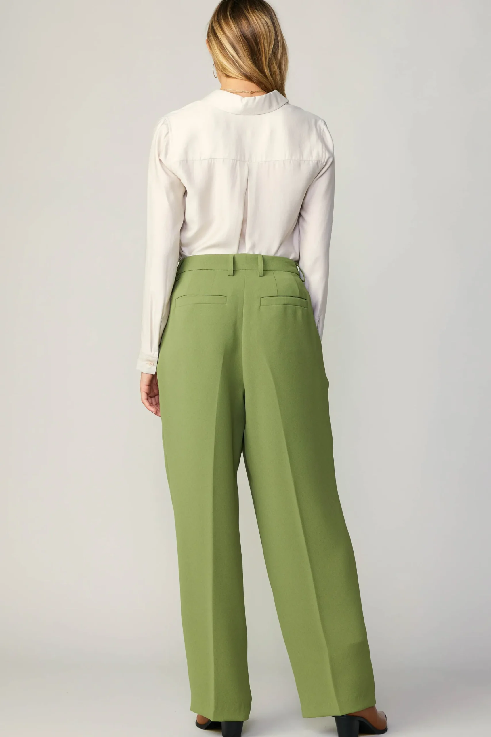 Current Air Pants-Pintucked Trousers OLIVE