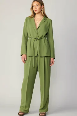 Current Air Pants-Pintucked Trousers OLIVE