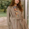 Current Air Coats & Jackets-Plaid Layered Jacket CAMELMLT