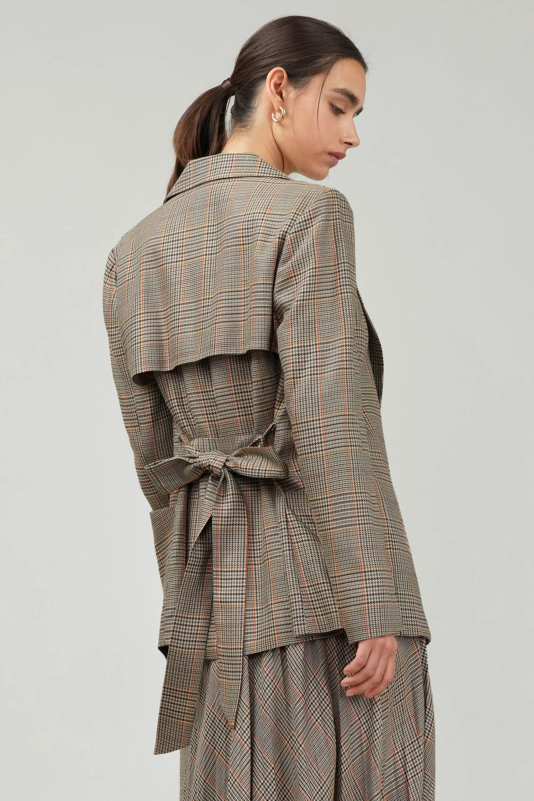Current Air Coats & Jackets-Plaid Layered Jacket CAMELMLT
