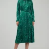 Current Air Midi Dresses-Plaid Pattern Midi Dress GREEN