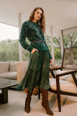 Current Air Knitwear | Sweaters-Plaid Pattern Sweater GREEN