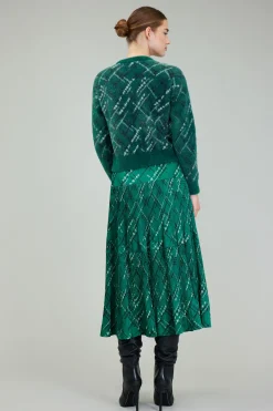 Current Air Knitwear | Sweaters-Plaid Pattern Sweater GREEN