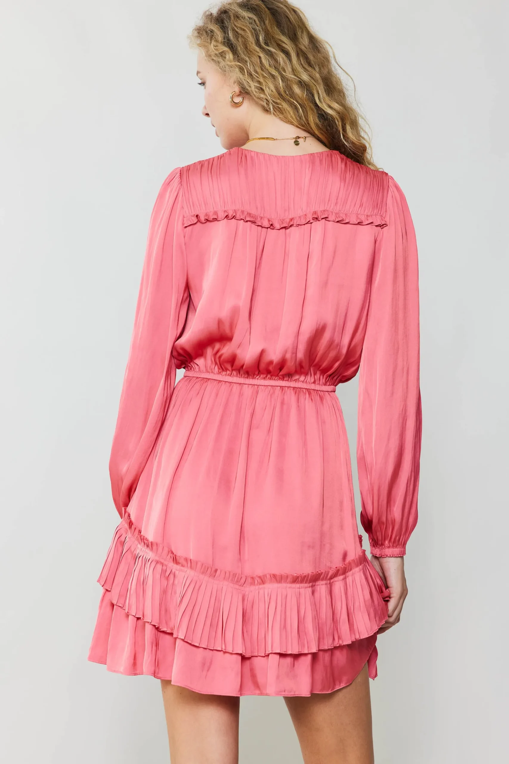 Current Air Mini Dresses-Pleat Detail Tiered Mini Dress BRINKPINK