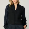Current Air Sweaters-Pleated Blouse Sweater Vest BLACK