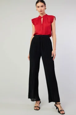 Current Air Pants-Pleated Pullover Pants BLACK