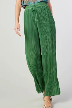 Current Air Pants-Pleated Pullover Pants LEAFGREEN