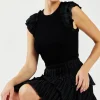 Current Air Knitwear | Mini Dresses-Pleated Skirt Sweater Dress BLACK