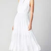 Current Air Maxi Dresses-Pleated Sleeveless Maxi Dress WHITE