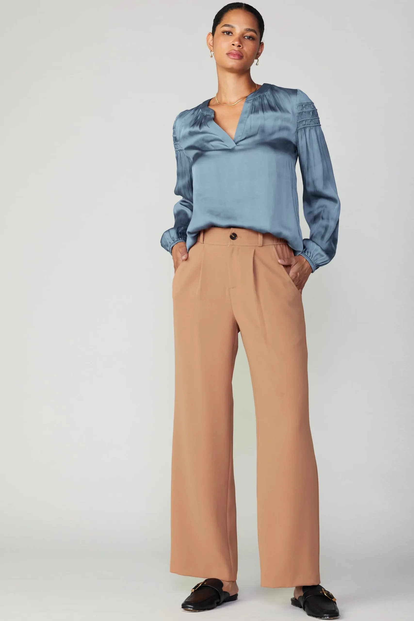 Current Air Pants-Pleated Wide Leg Pant BURNTCARAMEL