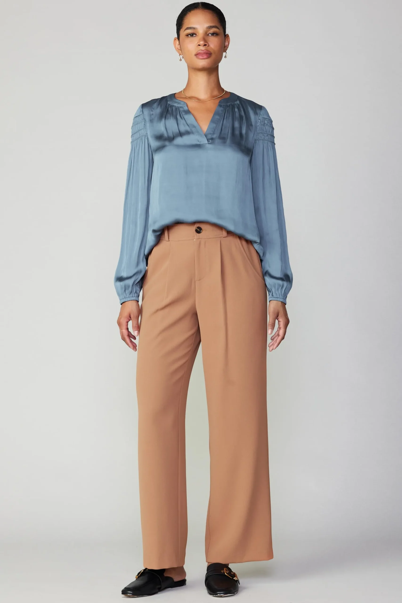 Current Air Pants-Pleated Wide Leg Pant BURNTCARAMEL