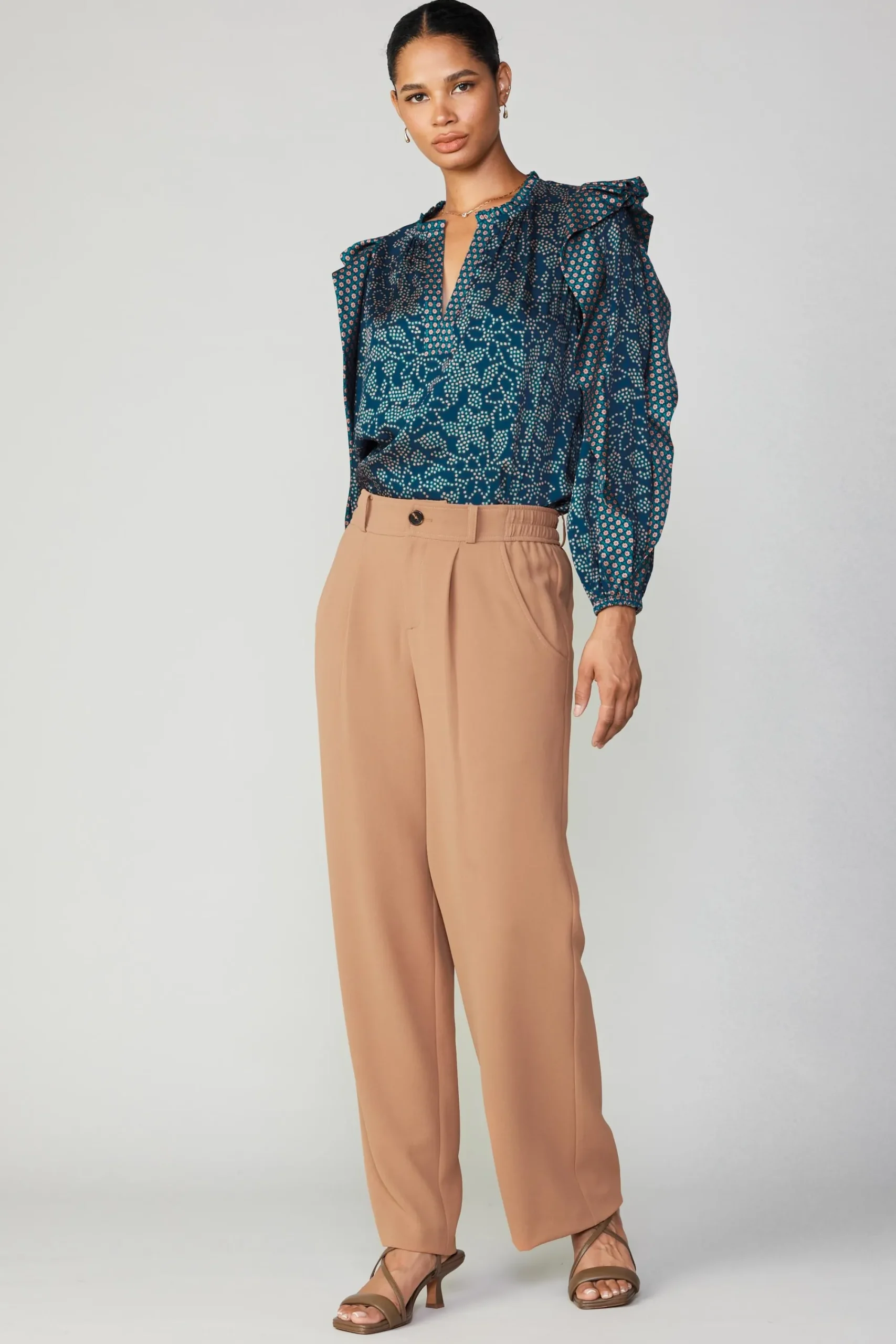Current Air Pants-Pleated Wide Leg Pant BURNTCARAMEL