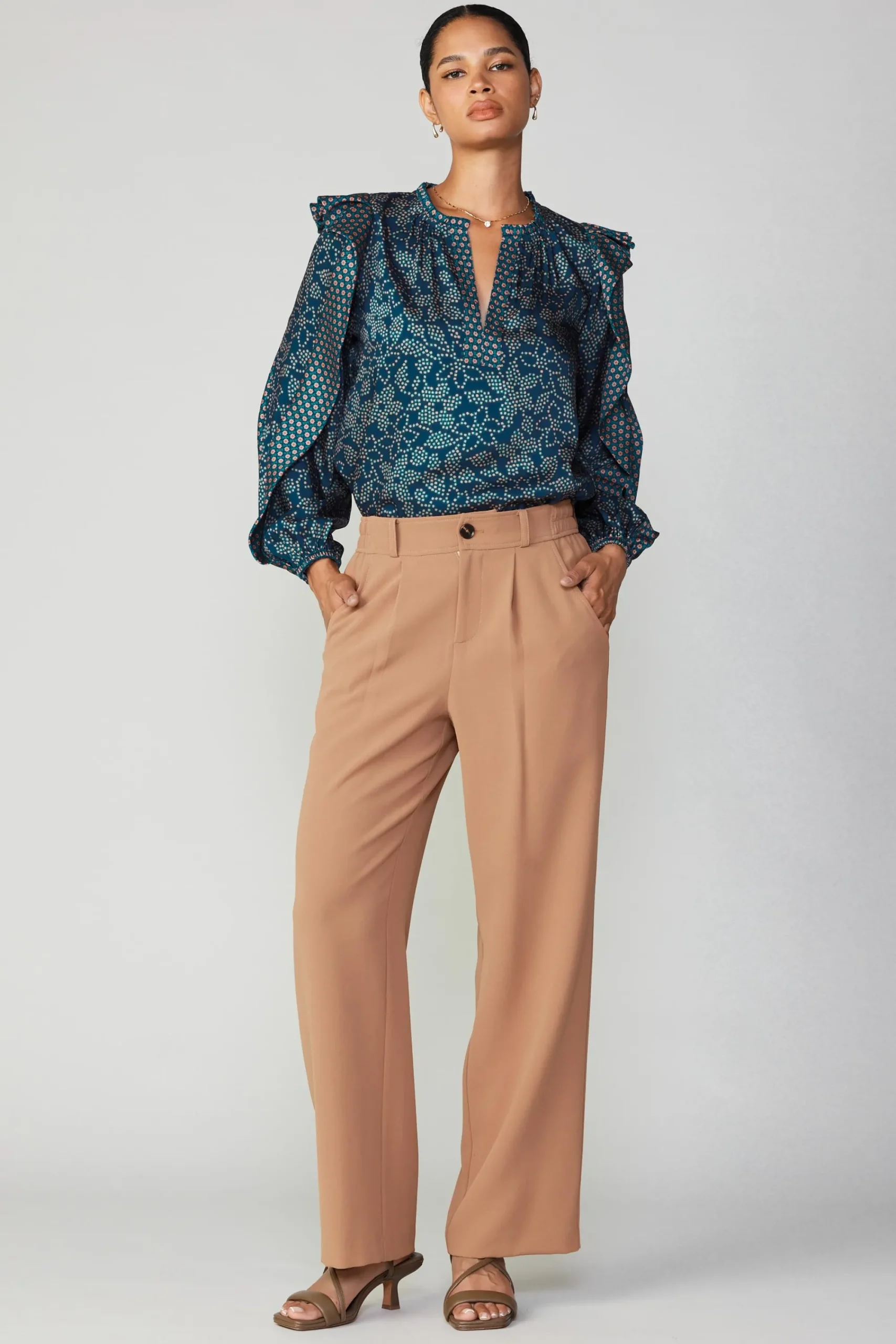 Current Air Pants-Pleated Wide Leg Pant BURNTCARAMEL