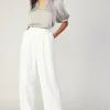 Current Air Pants-Pleated Wide Leg Pants WHITE