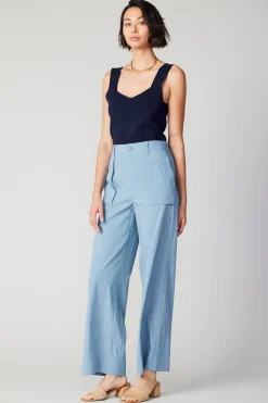 Current Air Pants-Pocket Cargo Pants SKYBLUE