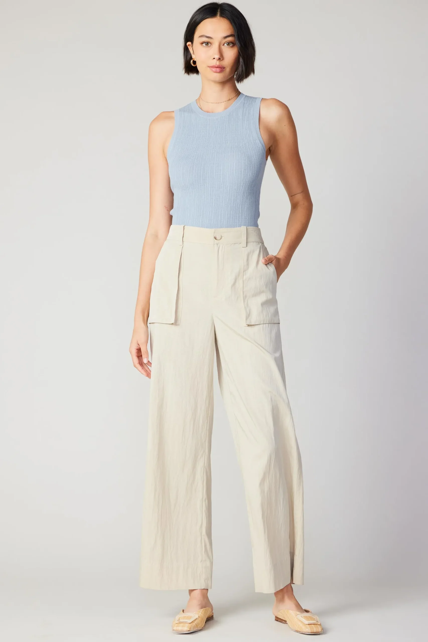 Current Air Pants-Pocket Cargo Pants OATMEAL