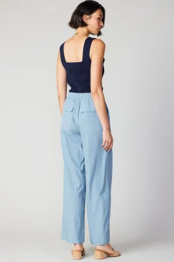 Current Air Pants-Pocket Cargo Pants SKYBLUE