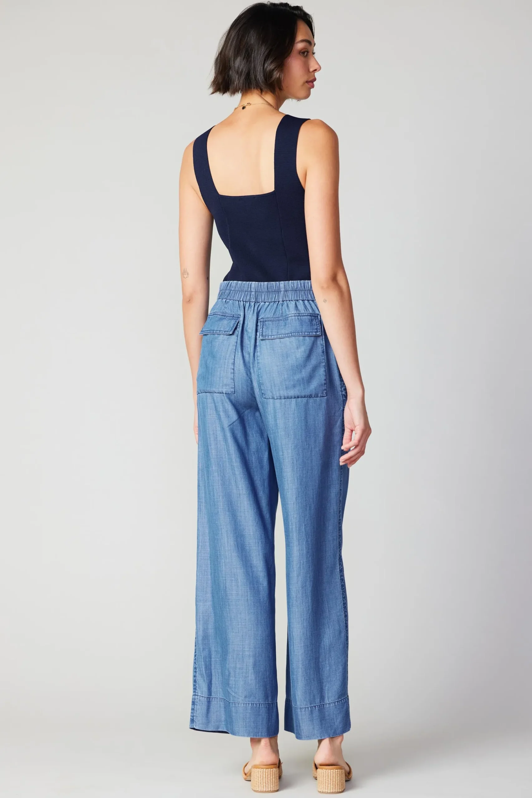 Current Air Pants-Pocket Cargo Pants CHAMBRAY