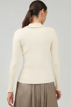 Current Air Knitwear | Sweaters-Polo Sweater Top IVORY