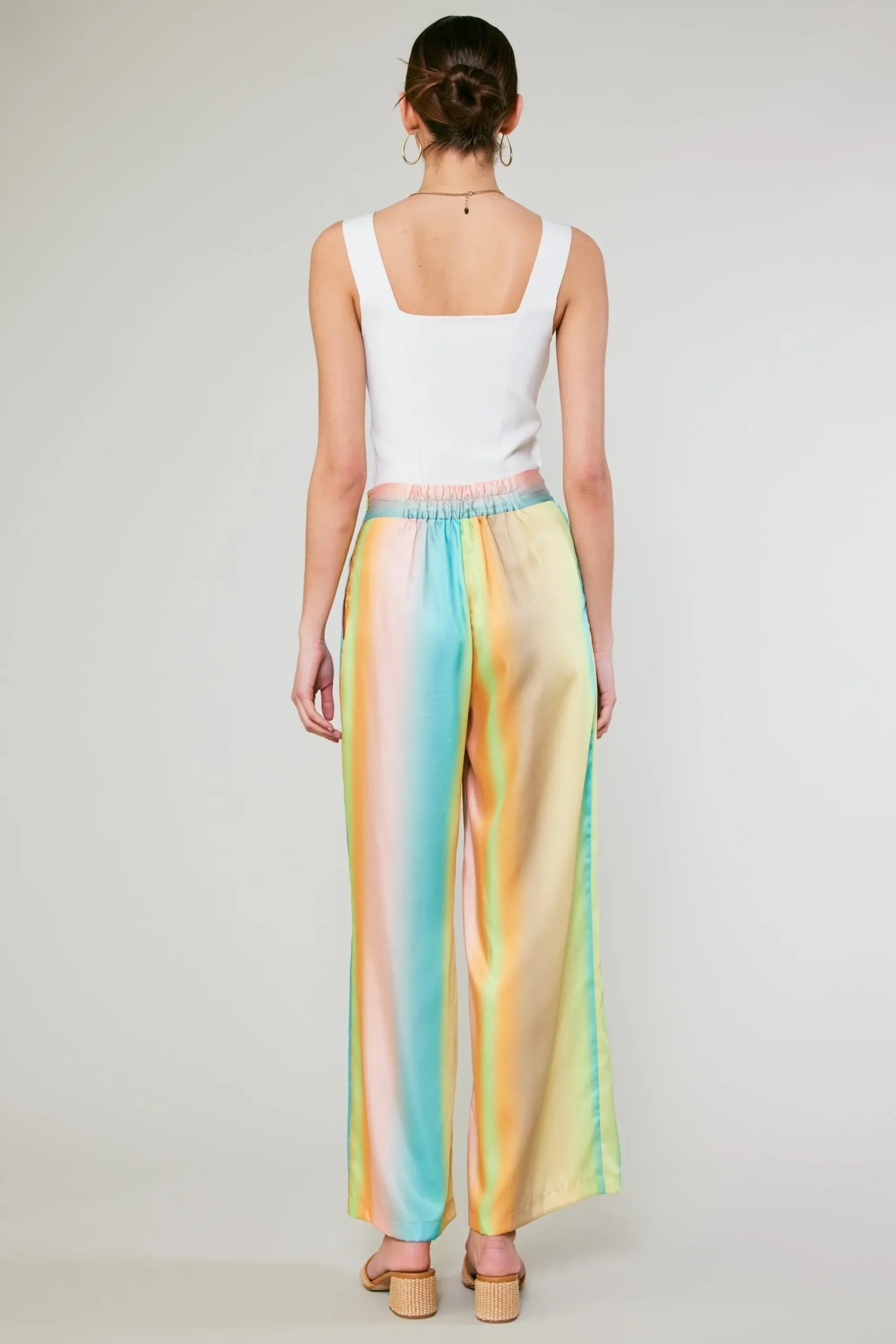 Current Air Pants-Prismatic Gradient Wide Leg Pants DESERTRAINBOW