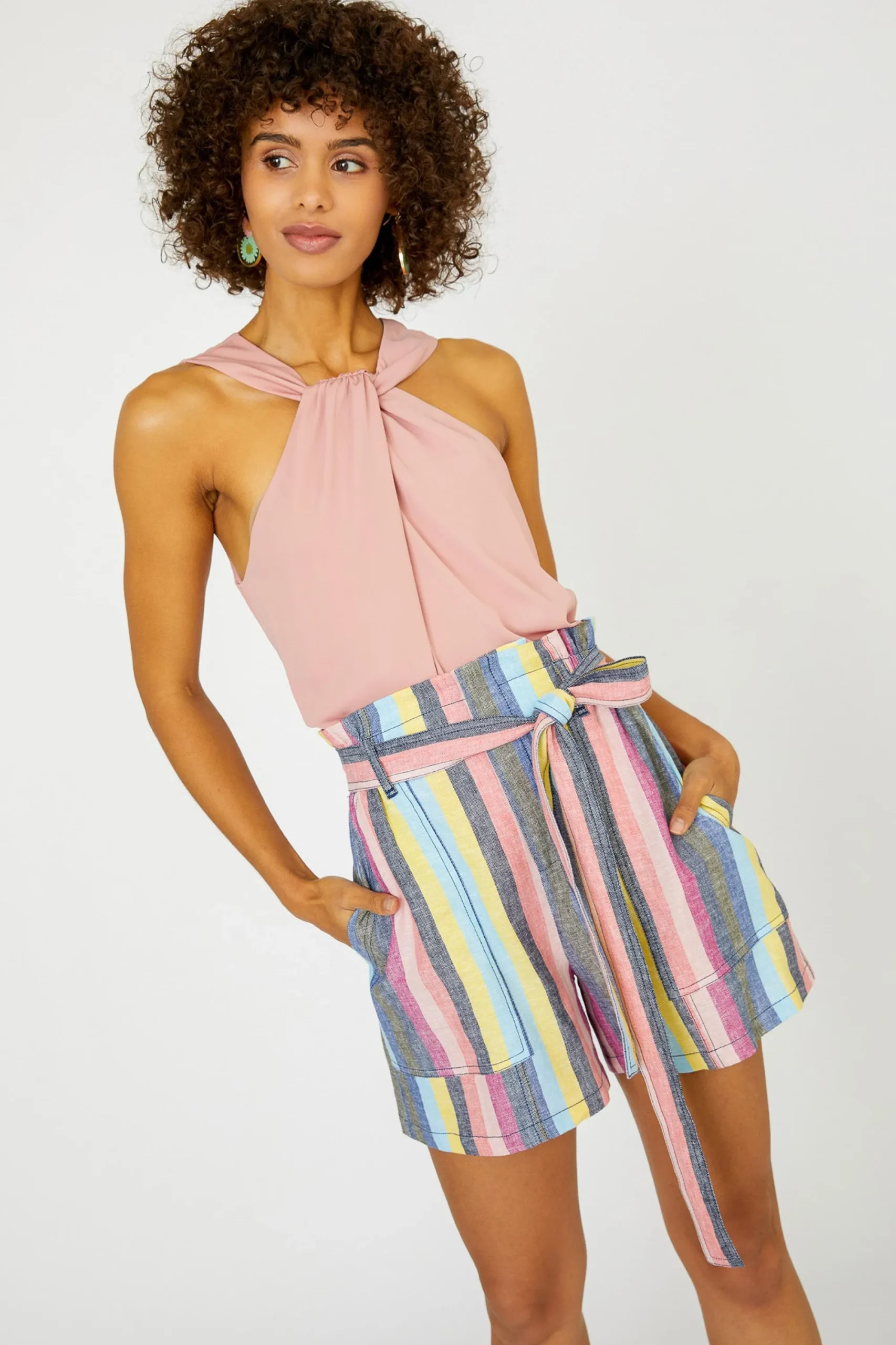 Current Air Shorts-Rainbow Striped Shorts MLT-STRIPE