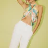 Current Air Accessories-Recycled Signature Print Scarf FLORALCOLORBLOCK