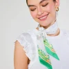 Current Air Accessories-Recycled Signature Print Twilly Scarf TUSCANGREENCITRUS