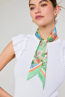 Current Air Accessories-Recycled Signature Print Twilly Scarf FLORALCOLORBLOCK