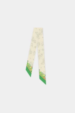 Current Air Accessories-Recycled Signature Print Twilly Scarf TUSCANGREENCITRUS