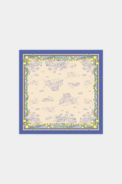 Current Air Accessories-Recycled Signature Print Scarf TUSCANBLUECITRUS