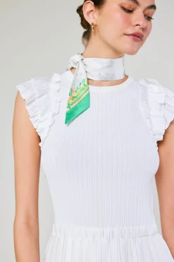 Current Air Accessories-Recycled Signature Print Twilly Scarf TUSCANGREENCITRUS