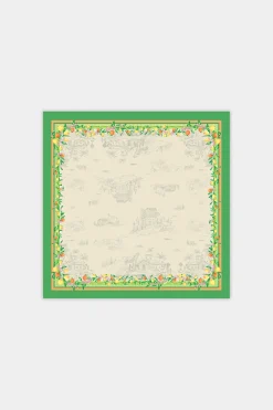 Current Air Accessories-Recycled Signature Print Large Scarf TUSCANGREENCITRUS