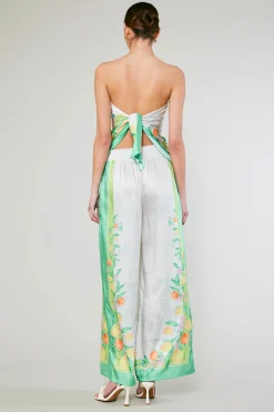 Current Air Accessories-Recycled Signature Print Scarf TUSCANGREENCITRUS