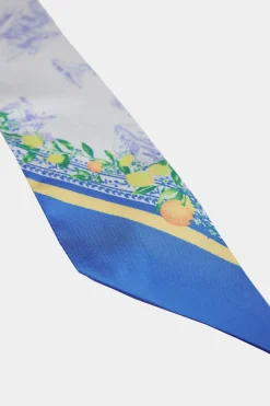 Current Air Accessories-Recycled Signature Print Twilly Scarf TUSCANBLUECITRUS
