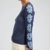 Current Air Knitwear | Sweaters-Retro Daisy Motif Sweater NAVY