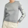 Current Air Knitwear | Sweaters-Retro Daisy Motif Sweater HEATHERGREY