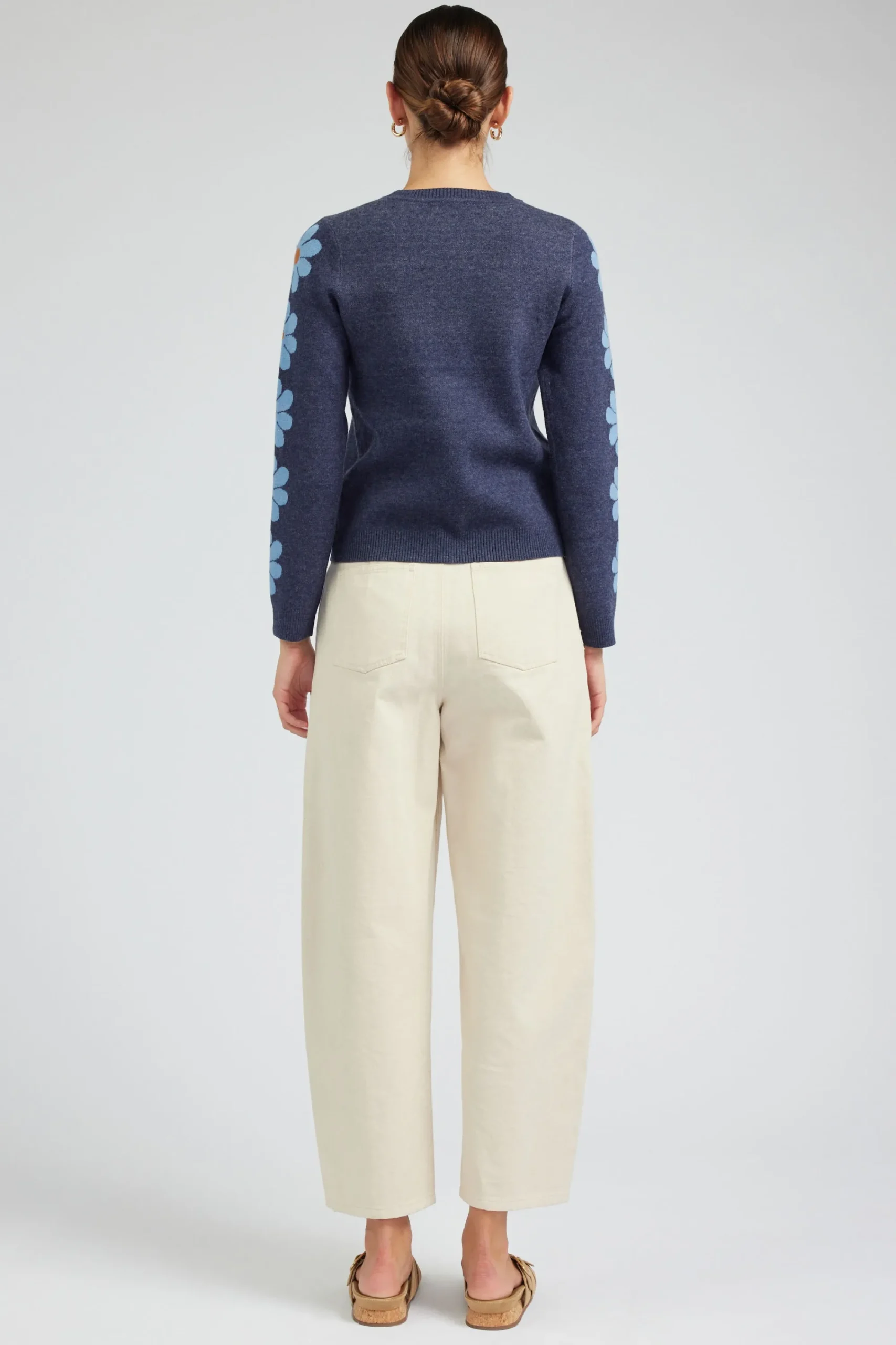 Current Air Knitwear | Sweaters-Retro Daisy Motif Sweater NAVY