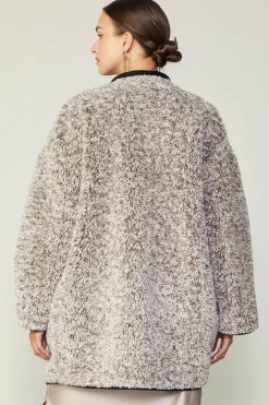 Current Air Coats & Jackets-Reversible Faux Fur & Leather Coat BLACK